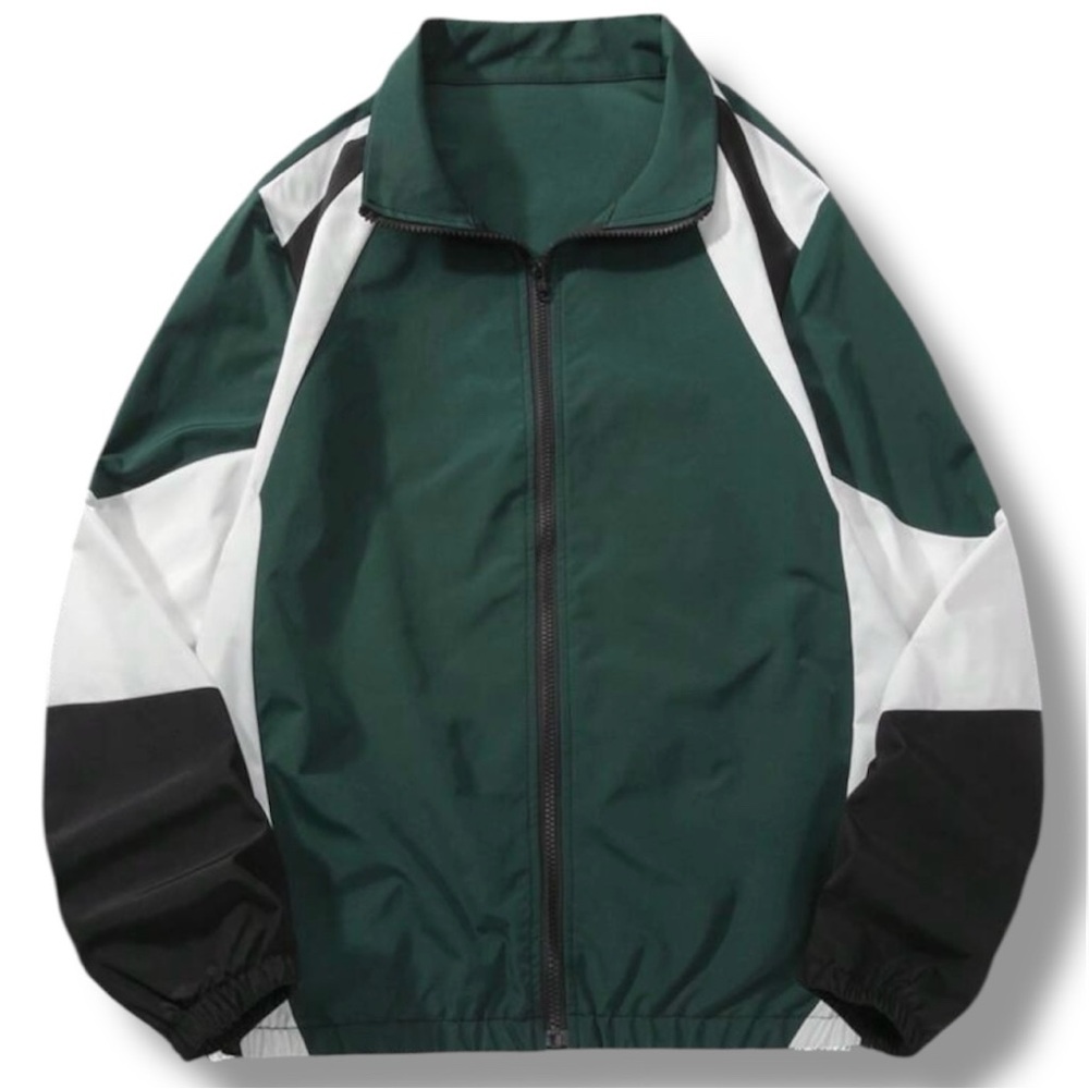 SHEIN Manfinity Hypemode Color Block Zipper Front Jacket, size XL